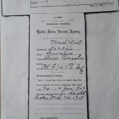 8. United States Pension Agency, Pensioner Dropped, Christ Roessler, Certificate No. 862.566, died 24 March 1909, dated 25 March 1909.